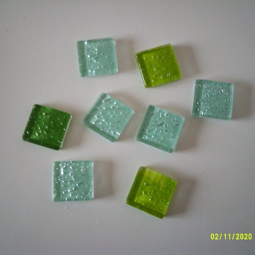 Boîte de 200 grammes de mosaïque bulle en cristal vert - 3 couleurs - 200 grs