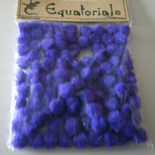 Sachet de 100 minuscules pompons  - en acrylique pour vos créations  - violet - 0,8 cm