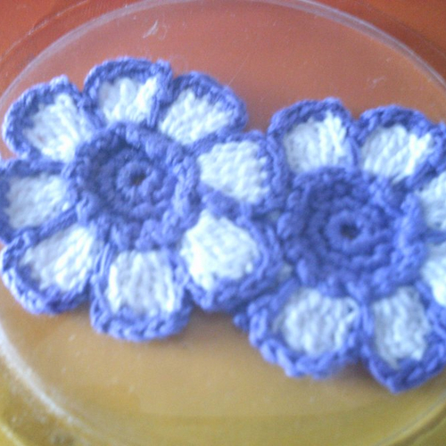 Accessoires embellissement - 2 écussons fleurs au crochet