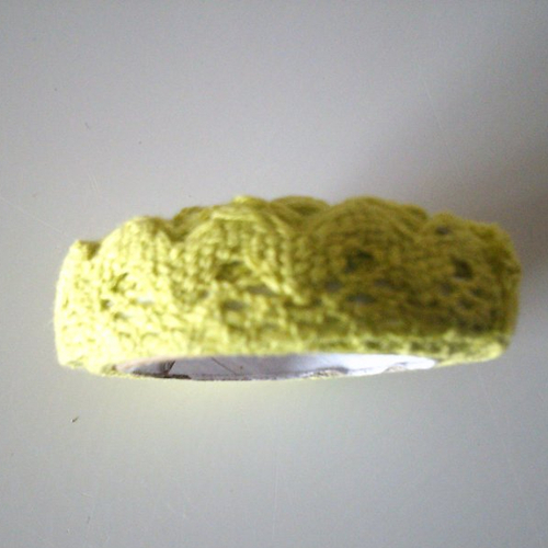Ruban de dentelle adhésif - coton effet dentelle - coloris vert pomme