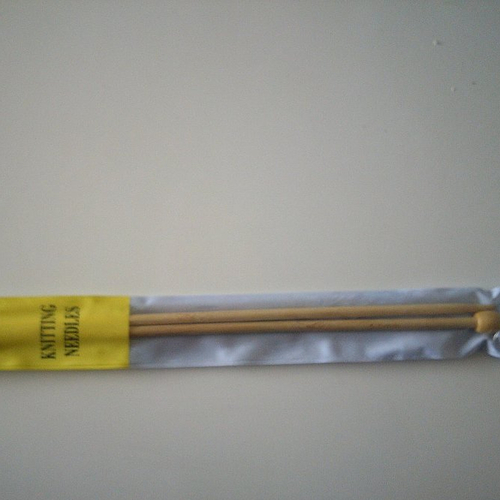 Aiguilles à tricoter en  bambou de 36 cm de long , 5 mm