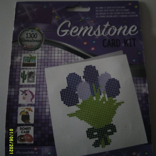 Gemstone card kit - faire votre propre carte de gemmes - bouquet de fleurs