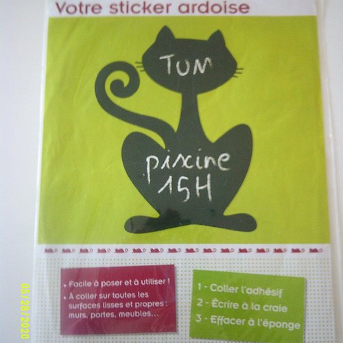 Décoration sticker ardoise représentant un chat - modes et travaux