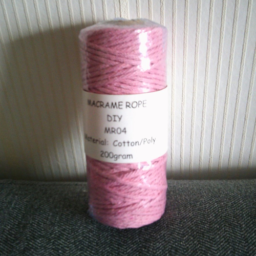 Bobine de coton macramé rope - diy - mr04  - 200 grammes - coton rose