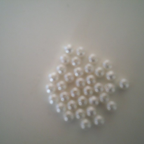 Lot de 15 grammes de perles blanches  nacrées - 3 mm