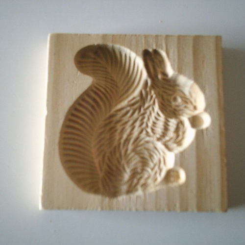 Emporte-pièce en forme d'écureuil, moule de gaufrage, de bricolage, sculpté 3d en bois,