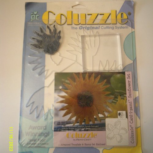 Provo craft modèle de forme tournesol - coluzzle avec jeu de tampons transparents