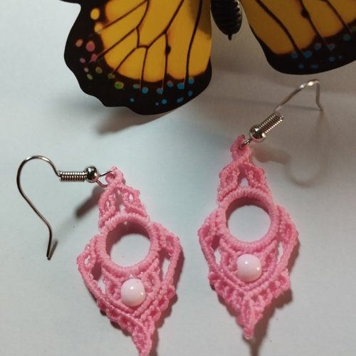 Boucles d'oreilles fine macramé
