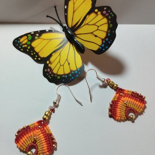 Boucles d'oreilles en macramé