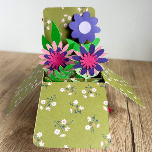 Carte pop-up fleurs