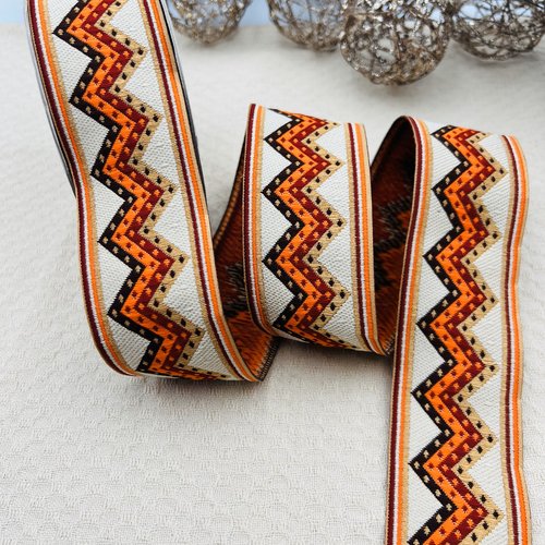 Galon de couture ethnique bohème tizi – 4,5 cm x 4 mètres – réf. kabsida21b