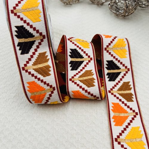 Galon de couture ethnique bohème izem – 4,5 cm x 4 mètres – réf. kabsida19b