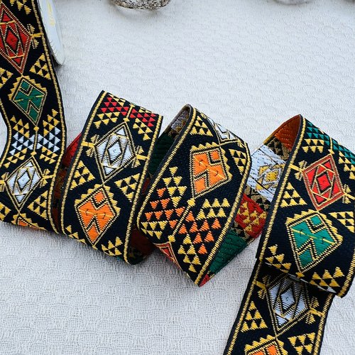 Galon de couture ethnique bohème alila – 3,3 cm x 4 mètres – réf. kabsida11b