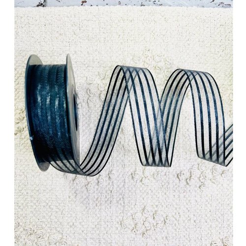 Ruban à rayures satinées noir 25 mm x 20 m pour couture, emballage et décoration – réf. rolraye11