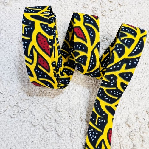 Biais en pagne africain wax safi – 2 mètres x 2,5 cm – réf. biaissafi5