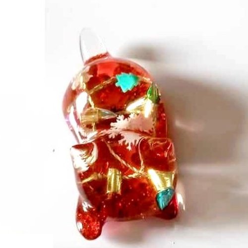 Magnet chat 2 motif. guirlande de noël, en résine fait main, pièce unique