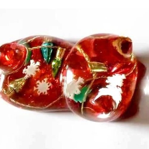 Magnet chat 1 motif. guirlande de noël, en résine fait main, pièce unique
