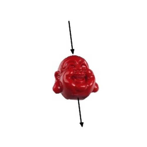 X10 perles bouddhas en résine, couleur rouge 