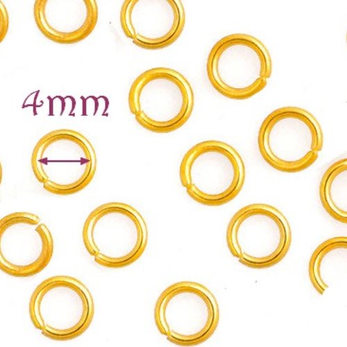X500 anneaux de jonction, dorés, 4mm, ouverts
