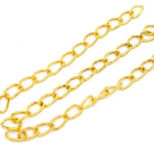 X10 chainettes d'extension métal doré 5cm