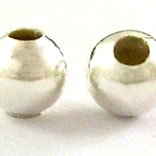 X500 perles rondes en métal argenté - 4mm