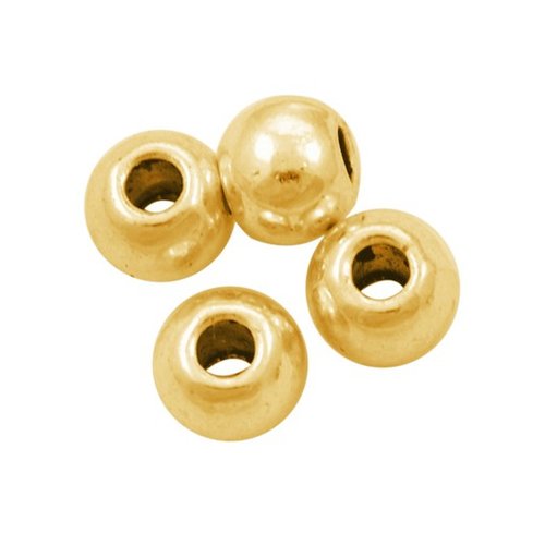 X50 perles tonneaux en métal doré - 6x4mm