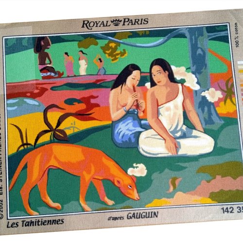 Toile à canevas - les tahitiennes - royal paris - grand format (tableau) - 61x45 personnages