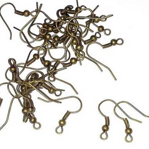X20 paires boucles d'oreille couleur bronze , crochet américain 