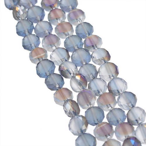 X100 perles rondelles parmes 0.6cmx0.5cm, léger effet ab 