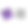X1 chunk fleurs en strass violets, bouton pression pour supports 