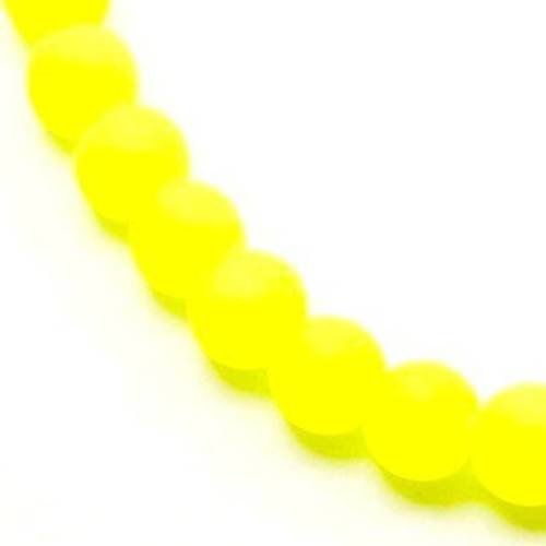 X50 perles fluos jaunes fluos, en verre 10mm 