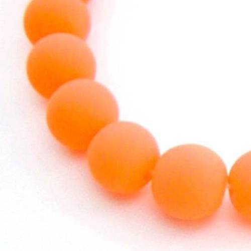 X50 perles fluos oranges fluos, en verre 10mm 