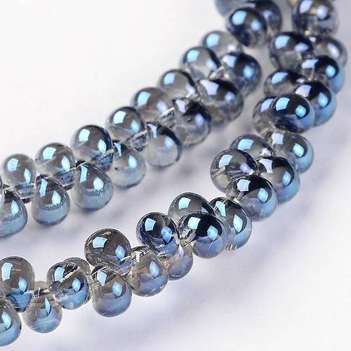 X50 perles gouttes bleues, verre ab, 3mm (petites donc) 