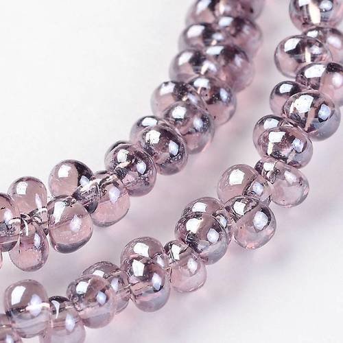 X50 perles gouttes violettes, verre ab, 3mm (petites donc) 