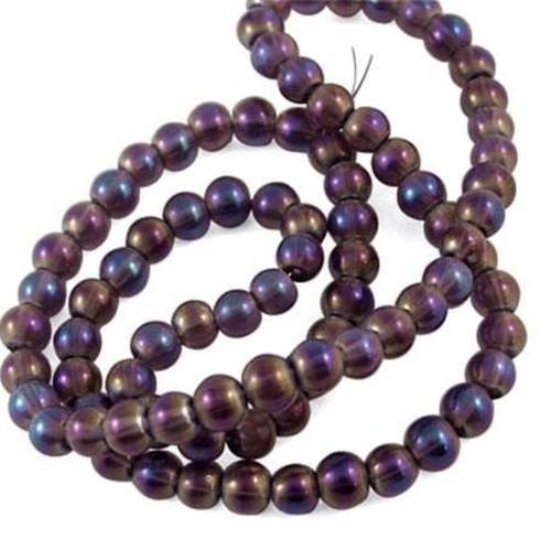 X80 perles violettes effe ab 4mm en verre 