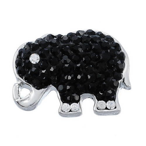 X1 chunk "elephant" couleur noir 25mm, bouton pression pour supports 