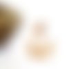 X2 montgolfières métal doré émaillé de blanc, 22x10mm 