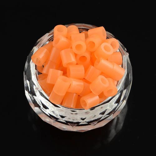 X500 perles à repasser, 5mm, trou 3mm couleur : orange 