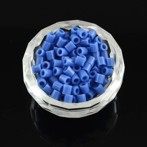 X500 perles à repasser, 5mm, trou 3mm couleur : bleu 