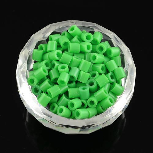 X500 perles à repasser, 5mm, trou 3mm couleur : vert 