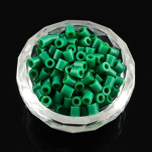 X500 perles à repasser, 5mm, trou 3mm couleur : vert foncé 