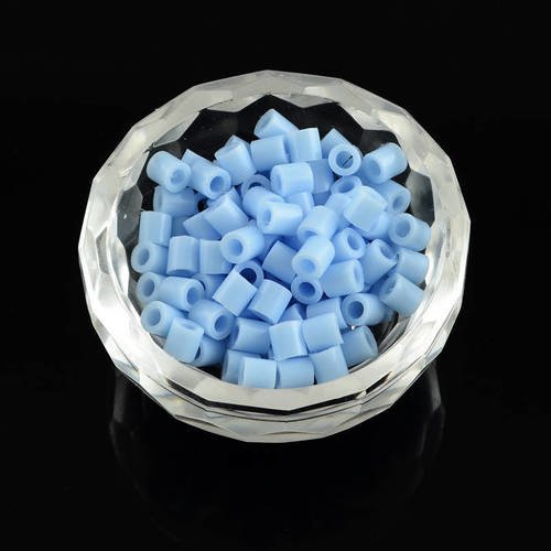 X500 perles à repasser, 5mm, trou 3mm couleur : bleu clair 