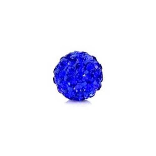 X1 perle strass 8mm bleu nuit à moité percée en cristal pour bélière 