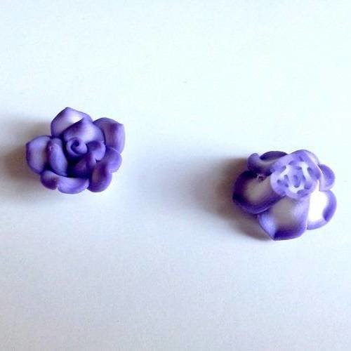 X6 perles en pâte polymère, violettes dégradées 