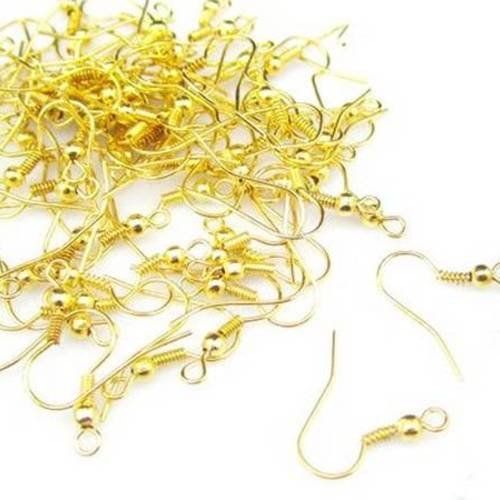 X200 boucles d'oreilles, crochets américains dorés (100 paires) 