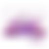 X1 mètre de ruban large (2.5cm) gros grain, pois violets sur fond parme,2.5cm 