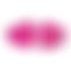 X10 embellissements  coeur rose fushia et strass 13*11mm 