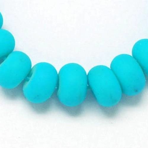 X20 perles rondelles bleues, fluos 8mm, en verre 