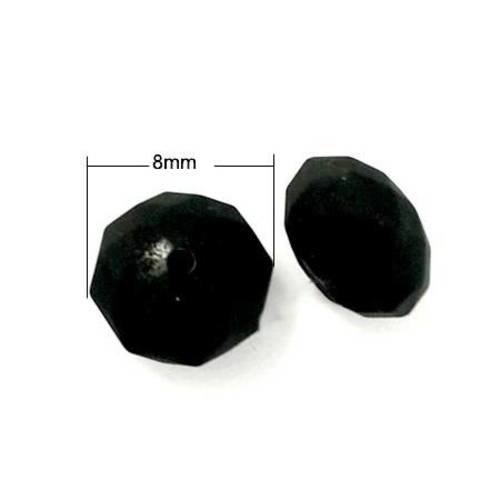 X100 perles rondelles (rondes et applaties ) 8mm, noirs 