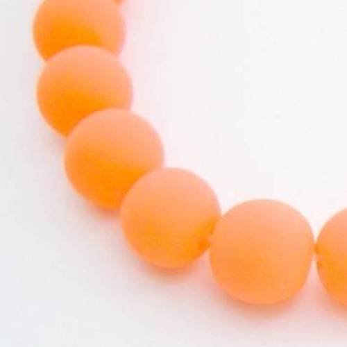 X10 perles fluos oranges fluos, en verre 12mm 